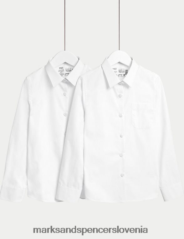 2pk običajne šolske majice, primerne za kožo bela Marks & Spencer šolska uniforma otroci 6T8F6X9151