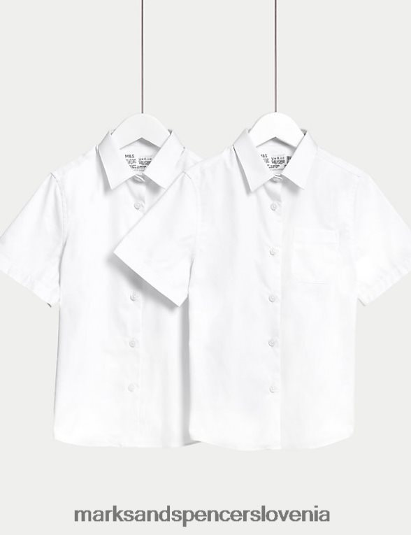2pk običajne šolske majice, primerne za kožo bela Marks & Spencer šolska uniforma otroci 6T8F6X9733