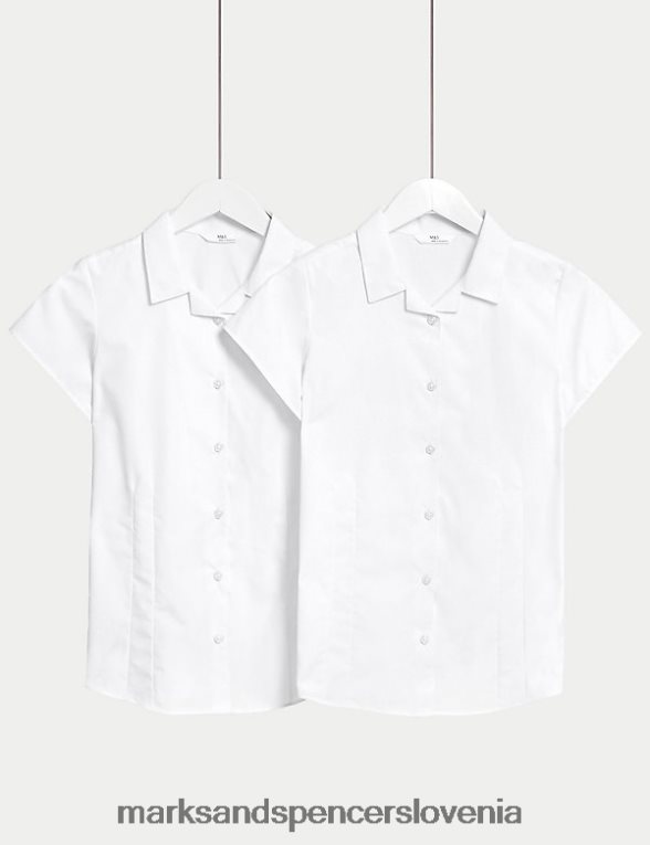 2pk šolske srajce Revere, ki jih je enostavno likati bela Marks & Spencer šolska uniforma otroci 6T8F6X9544