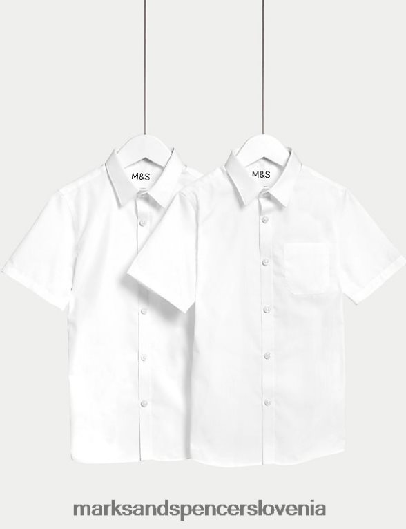 2pk šolske srajce brez železa bela Marks & Spencer šolska uniforma otroci 6T8F6X8264