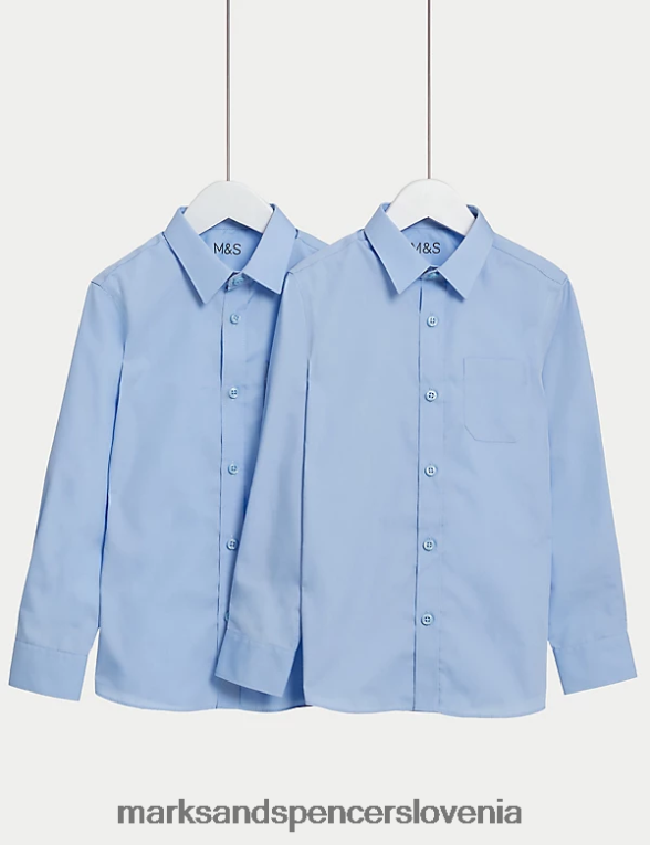 2pk šolske srajce brez železa modra Marks & Spencer šolska uniforma otroci 6T8F6X7939