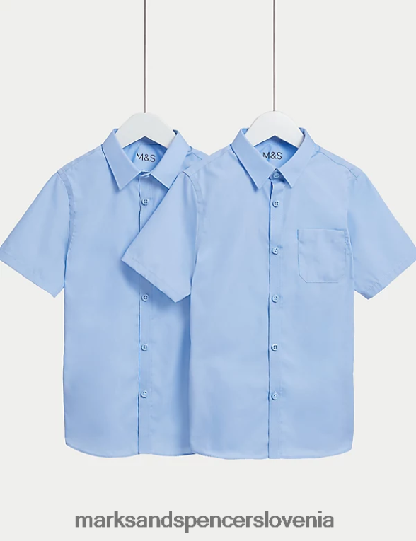 2pk šolske srajce brez železa modra Marks & Spencer šolska uniforma otroci 6T8F6X7976