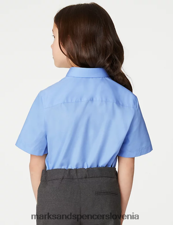 2pk šolske srajce brez železa modra Marks & Spencer šolska uniforma otroci 6T8F6X9357