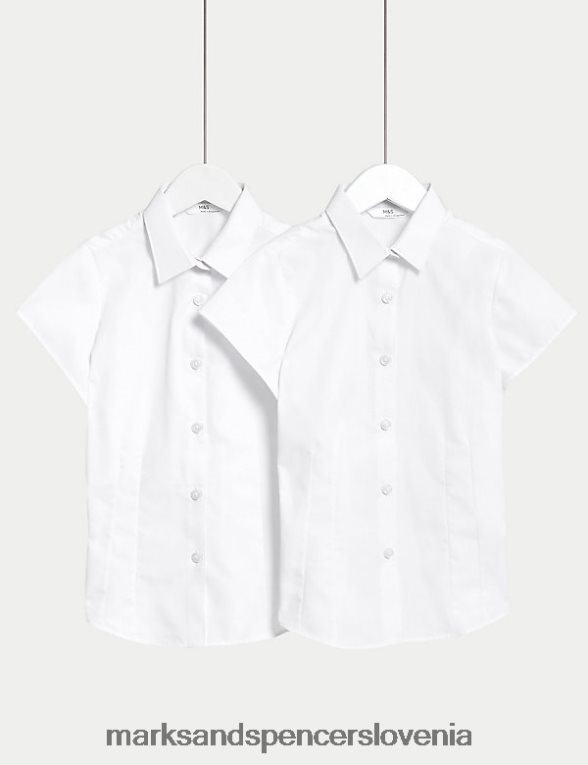 2pk šolske srajce s kapo in rokavi za enostavno likanje bela Marks & Spencer šolska uniforma otroci 6T8F6X9873