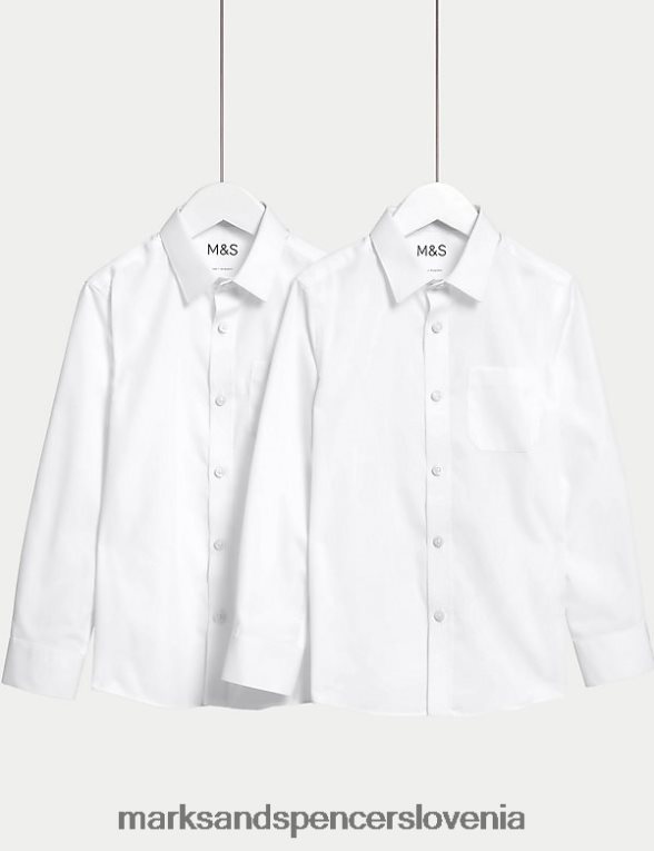2pk ozke šolske srajce brez železa bela Marks & Spencer šolska uniforma otroci 6T8F6X7830