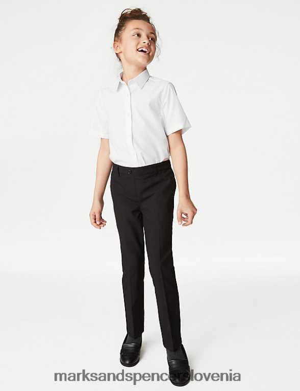 3kom daljše šolske srajce za enostavno likanje bela Marks & Spencer šolska uniforma otroci 6T8F6X9682