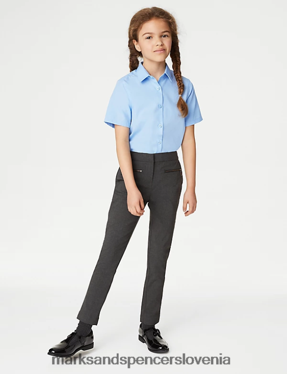 3pk šolske srajce slim kroja za enostavno likanje modra Marks & Spencer šolska uniforma otroci 6T8F6X9711
