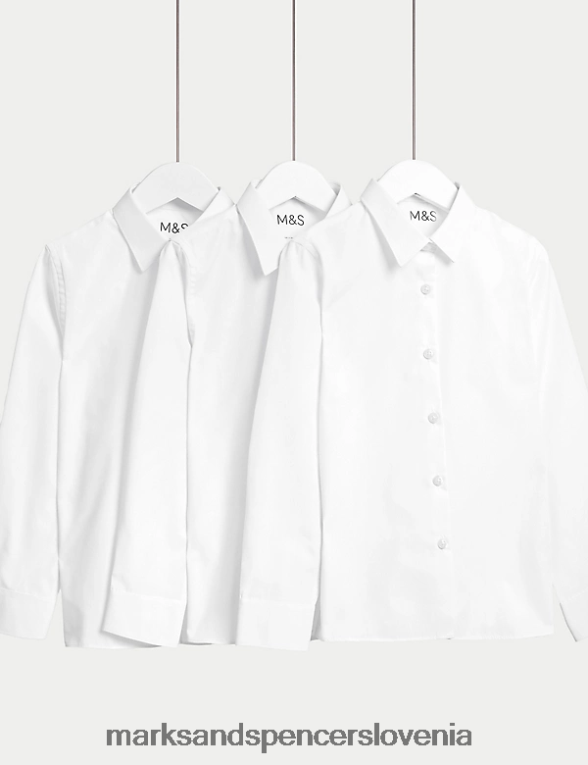 3pk šolske srajce za enostavno likanje bela Marks & Spencer šolska uniforma otroci 6T8F6X9092