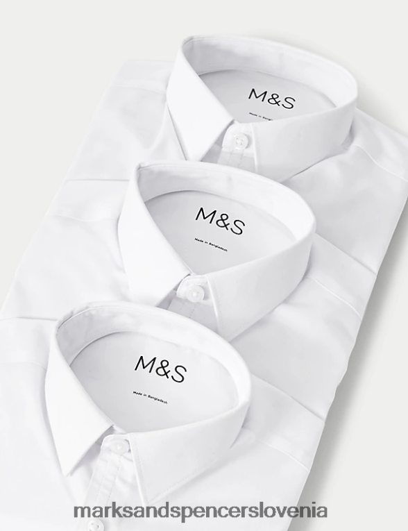3pk šolske srajce za enostavno oblačenje, za enostavno likanje bela Marks & Spencer šolska uniforma otroci 6T8F6X7942