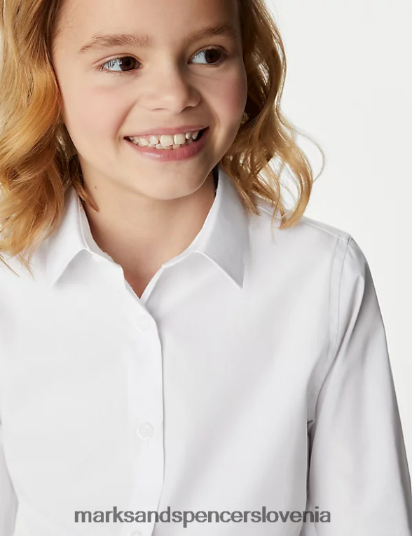 3pk plus fit šolske srajce za enostavno likanje bela Marks & Spencer šolska uniforma otroci 6T8F6X9539