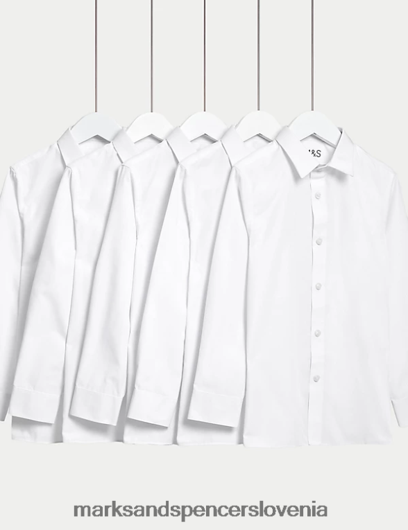 5pk standardne srajce, ki jih je enostavno zlikati bela Marks & Spencer šolska uniforma otroci 6T8F6X9436