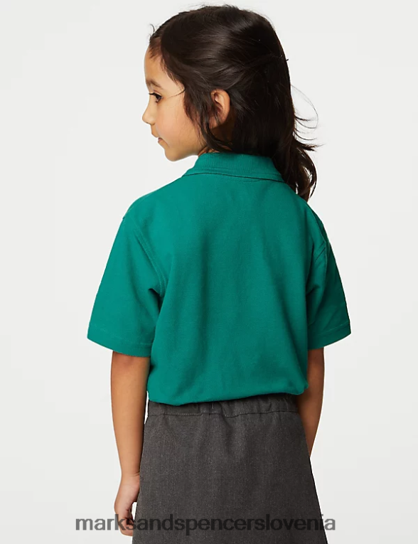 polo majica iz čistega bombaža žad Marks & Spencer šolska uniforma otroci 6T8F6X8474