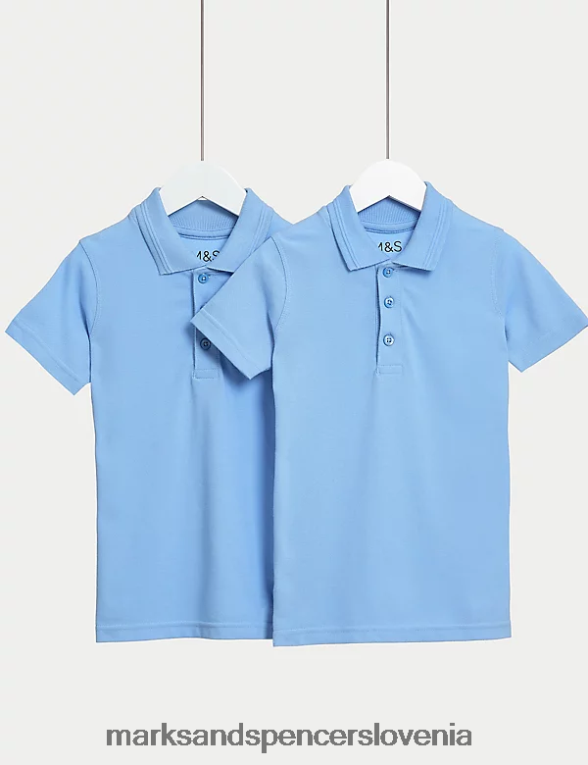 2pk šolske polo majice, odporne na madeže modra Marks & Spencer šolska uniforma otroci 6T8F6X8200
