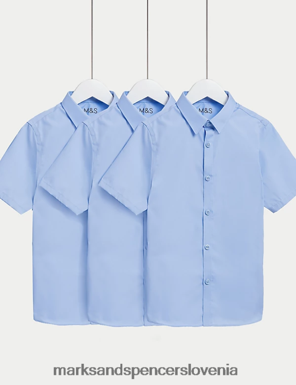 3pk šolske srajce za enostavno likanje modra Marks & Spencer šolska uniforma otroci 6T8F6X8350