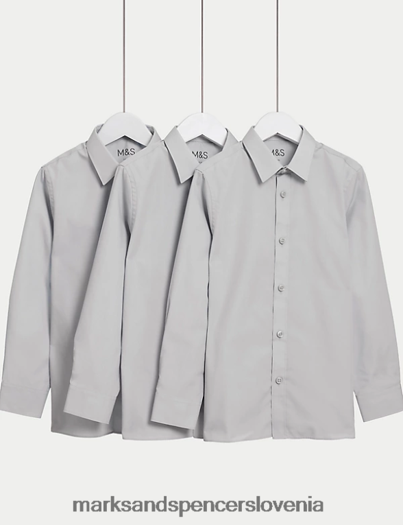 3pk šolske srajce za enostavno likanje siva Marks & Spencer šolska uniforma otroci 6T8F6X8324