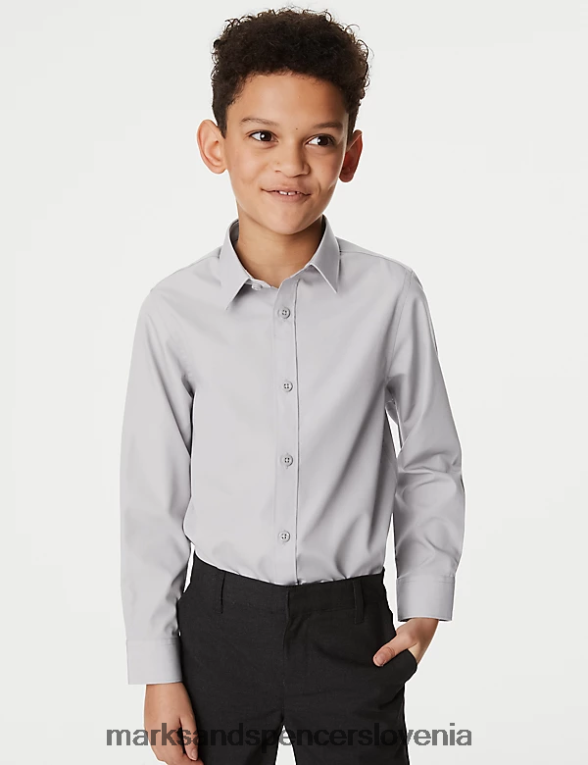 3pk šolske srajce za enostavno likanje siva Marks & Spencer šolska uniforma otroci 6T8F6X8324