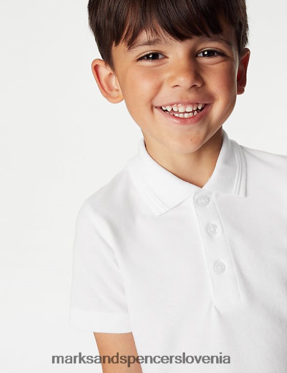 Ozke šolske polo majice 2pk bela Marks & Spencer šolska uniforma otroci 6T8F6X8285