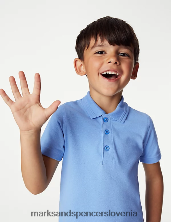 Ozke šolske polo majice 2pk modra Marks & Spencer šolska uniforma otroci 6T8F6X7990
