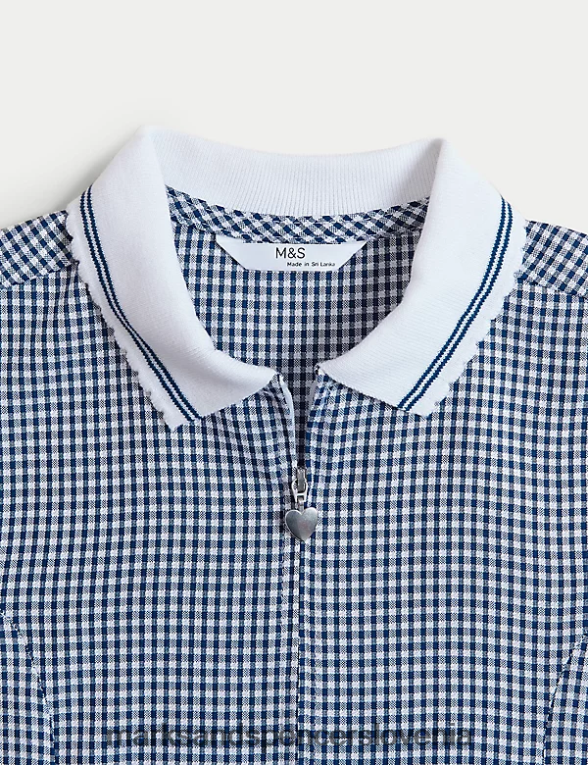 gingham šolska igrala mornarica Marks & Spencer šolska uniforma otroci 6T8F6X9328
