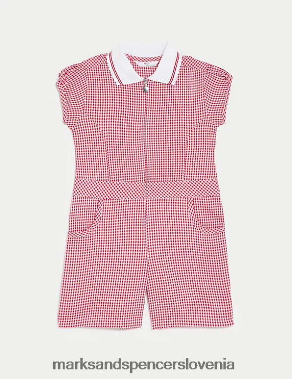 gingham šolska igrala rdeča Marks & Spencer šolska uniforma otroci 6T8F6X9048