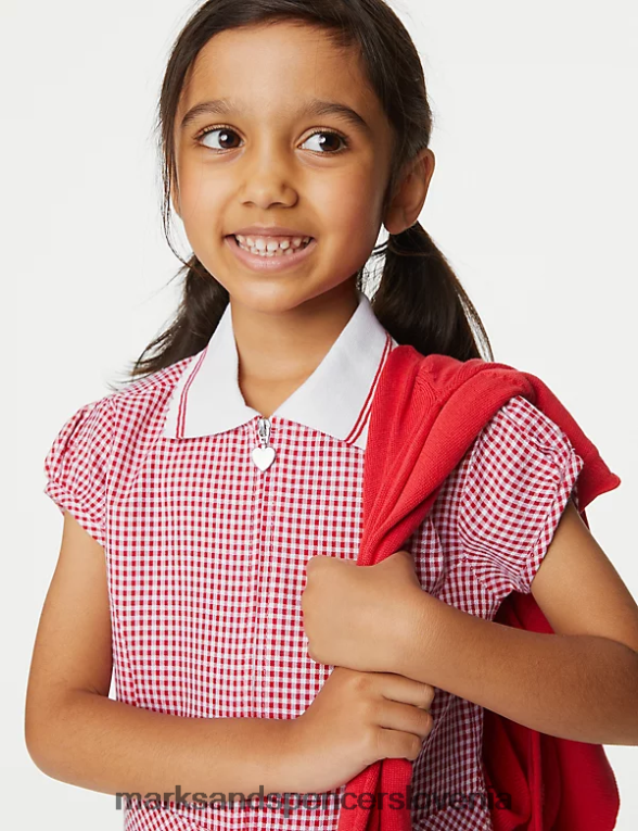 gingham šolska igrala rdeča Marks & Spencer šolska uniforma otroci 6T8F6X9048
