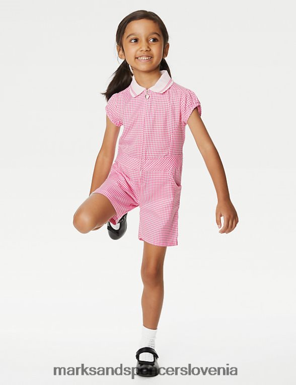 gingham šolska igrala roza Marks & Spencer šolska uniforma otroci 6T8F6X9329