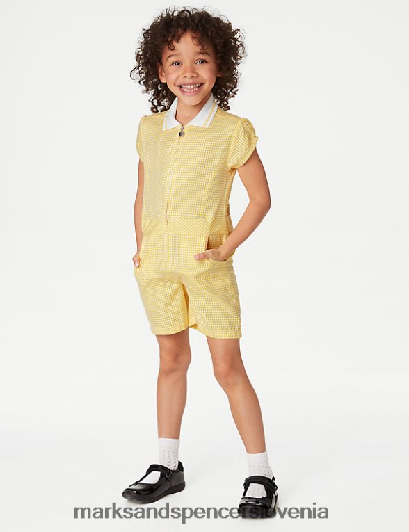 gingham šolska igrala rumena Marks & Spencer šolska uniforma otroci 6T8F6X9330