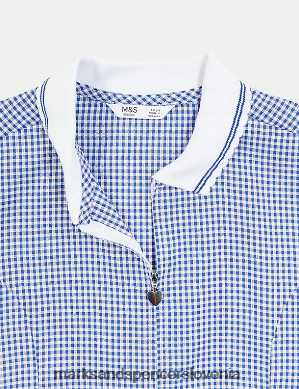 gingham šolska igrala srednje modra Marks & Spencer šolska uniforma otroci 6T8F6X9326