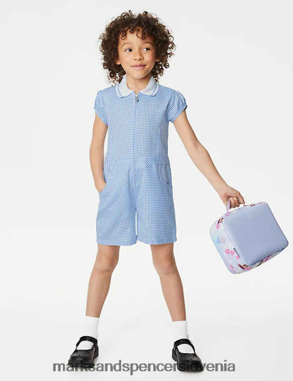 gingham šolska igrala svetlo modra Marks & Spencer šolska uniforma otroci 6T8F6X9331