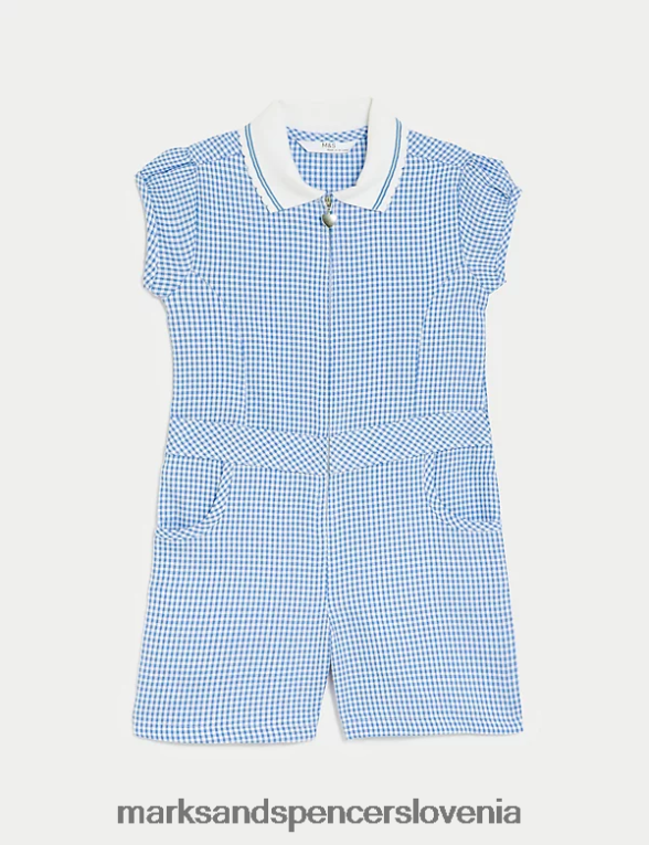 gingham šolska igrala svetlo modra Marks & Spencer šolska uniforma otroci 6T8F6X9331