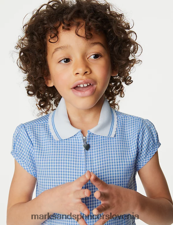 gingham šolska igrala svetlo modra Marks & Spencer šolska uniforma otroci 6T8F6X9331