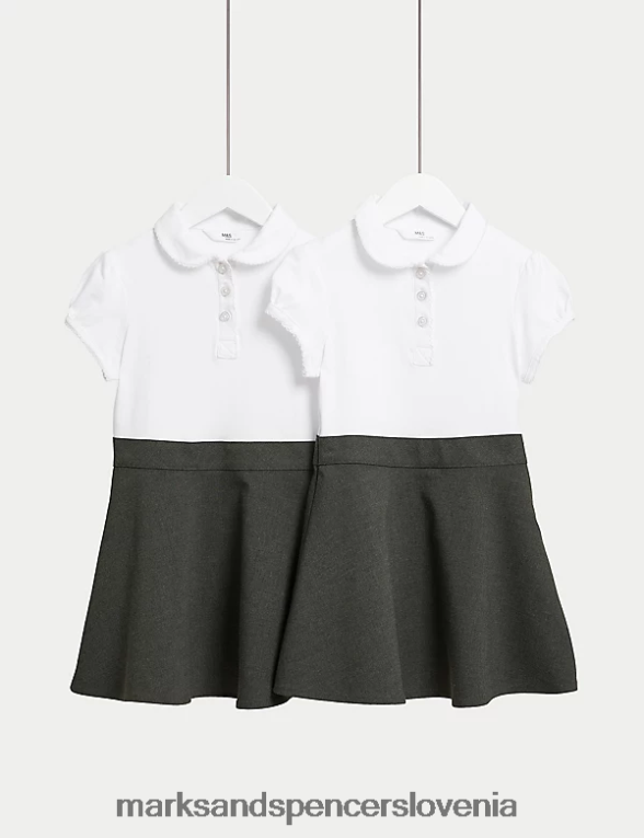 2pk bombaž bogate šolske pinafores siva Marks & Spencer šolska uniforma otroci 6T8F6X9209