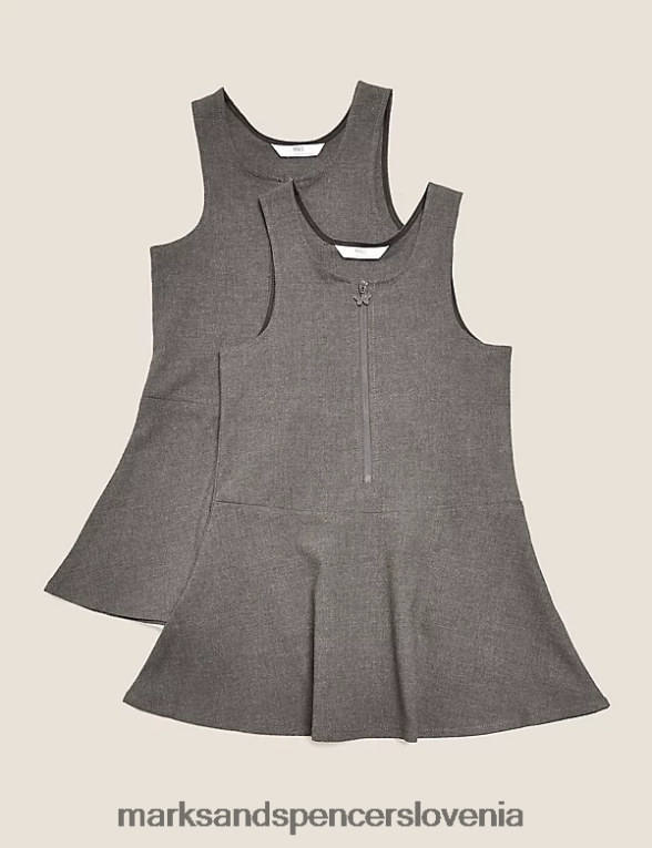 2pk navadne skejter šolske pinaforce siva Marks & Spencer šolska uniforma otroci 6T8F6X9835