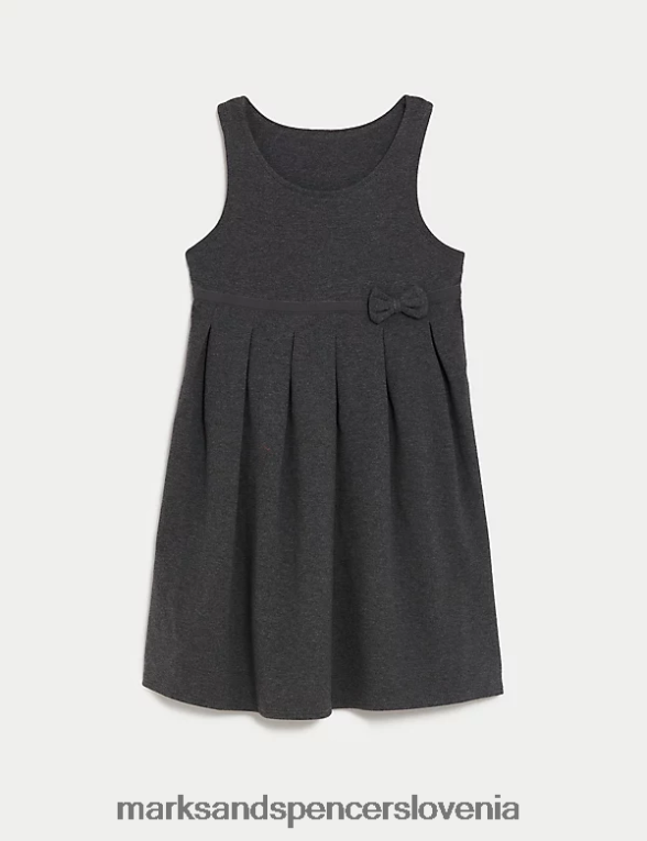 džersi pentlja šolski pinafor siva Marks & Spencer šolska uniforma otroci 6T8F6X8962