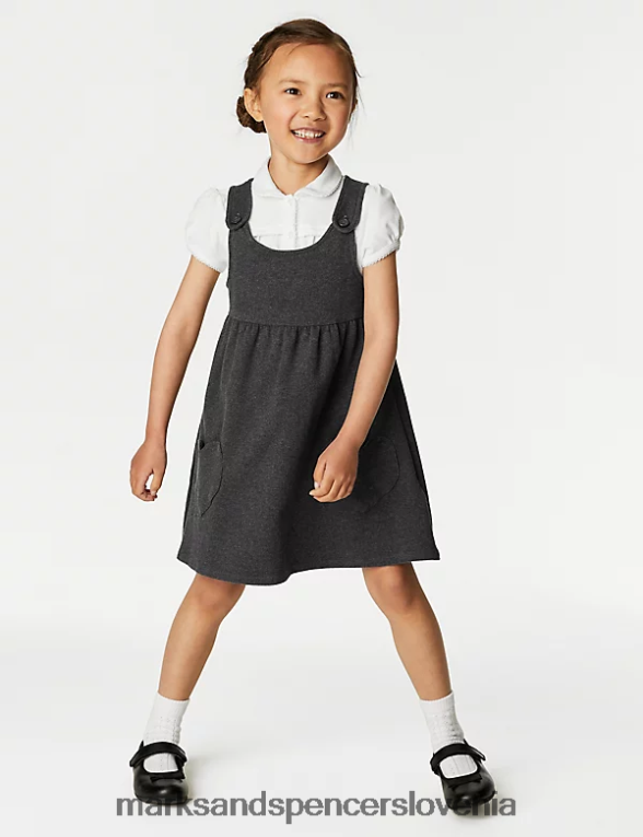Šolski žepni žep iz jerseya siva Marks & Spencer šolska uniforma otroci 6T8F6X8940