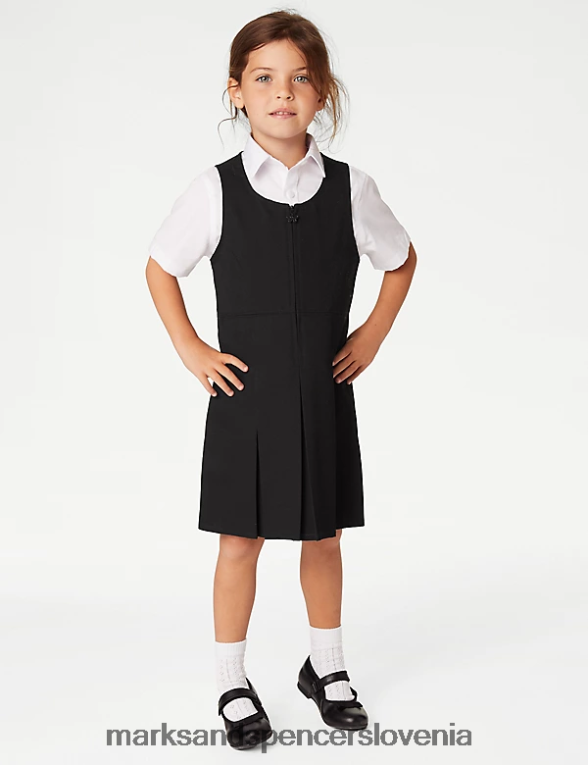 trajni naborki šolske prednje hlače Črna Marks & Spencer šolska uniforma otroci 6T8F6X9064