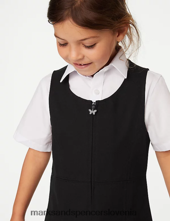 trajni naborki šolske prednje hlače Črna Marks & Spencer šolska uniforma otroci 6T8F6X9064