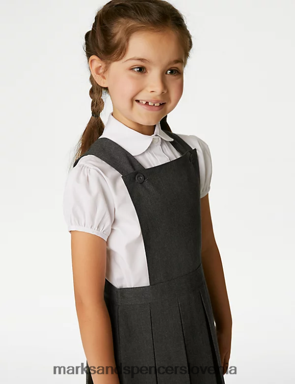 trajni naborki šolske prednje hlače siva Marks & Spencer šolska uniforma otroci 6T8F6X9013