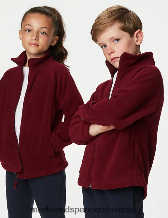 flis z zadrgo bordo Marks & Spencer šolska uniforma otroci 6T8F6X8953