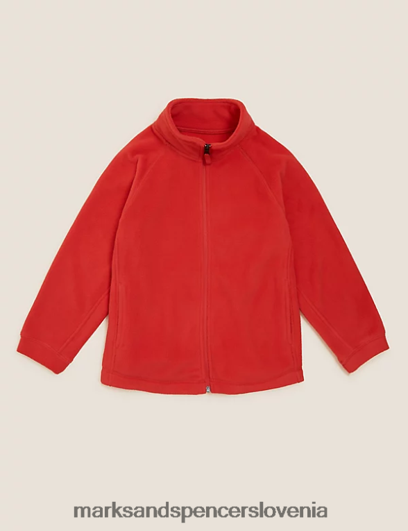 flis z zadrgo rdeča Marks & Spencer šolska uniforma otroci 6T8F6X8957