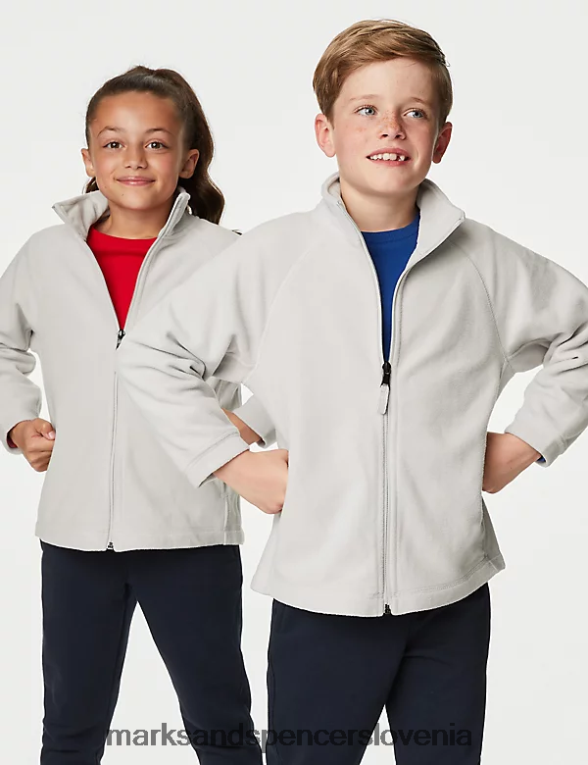 flis z zadrgo sivi lapor Marks & Spencer šolska uniforma otroci 6T8F6X8952