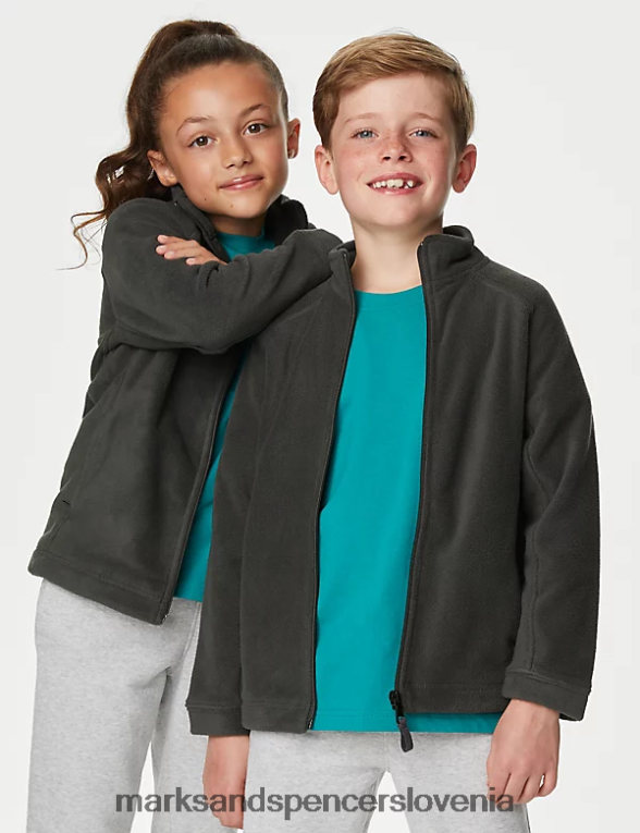 flis z zadrgo temno siva Marks & Spencer šolska uniforma otroci 6T8F6X8958