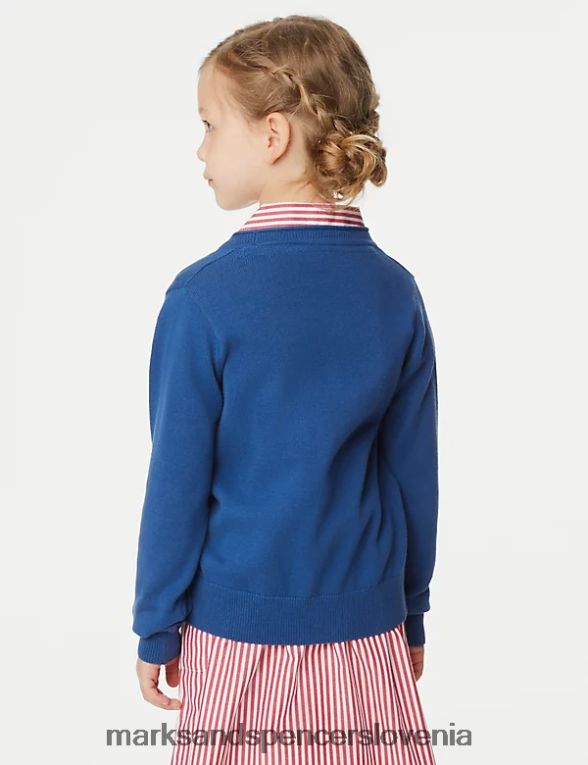 2pk šolska jopica iz čistega bombaža modra Marks & Spencer šolska uniforma otroci 6T8F6X9083