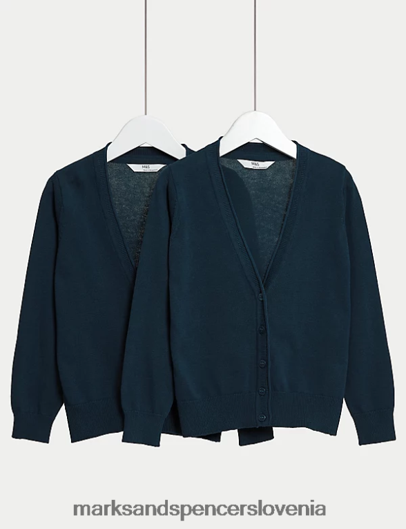 2pk šolska jopica iz čistega bombaža mornarica Marks & Spencer šolska uniforma otroci 6T8F6X9087