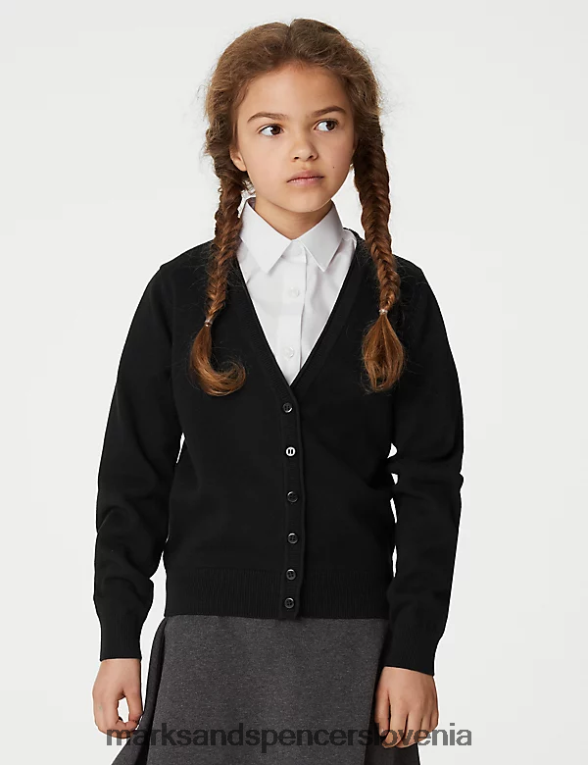 2pk šolska jopica iz čistega bombaža Črna Marks & Spencer šolska uniforma otroci 6T8F6X9081
