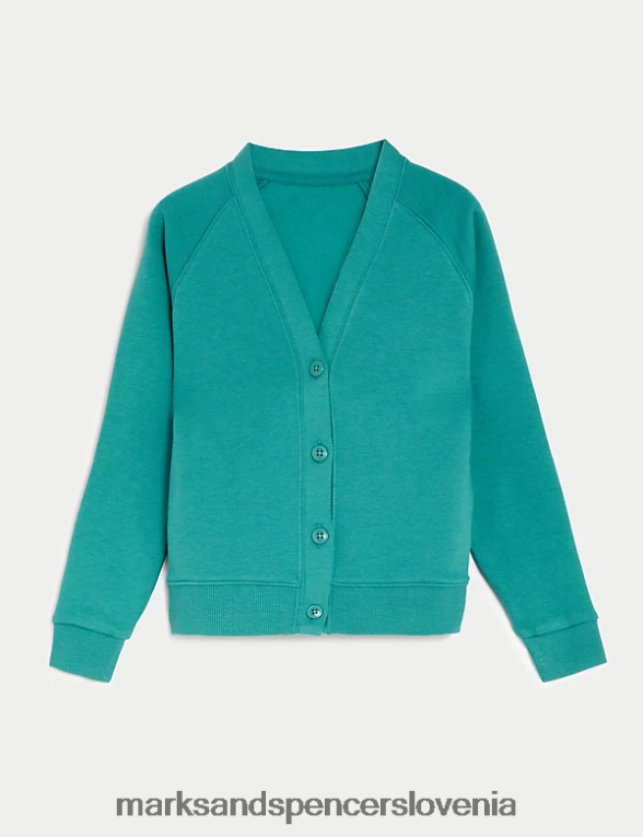 bombažna navadna šolska jopica žad Marks & Spencer šolska uniforma otroci 6T8F6X9934