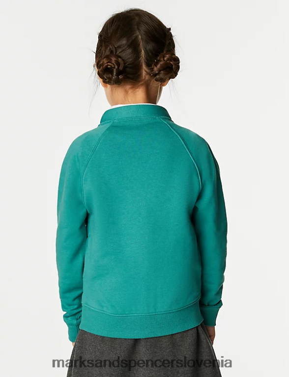 bombažna navadna šolska jopica žad Marks & Spencer šolska uniforma otroci 6T8F6X9934