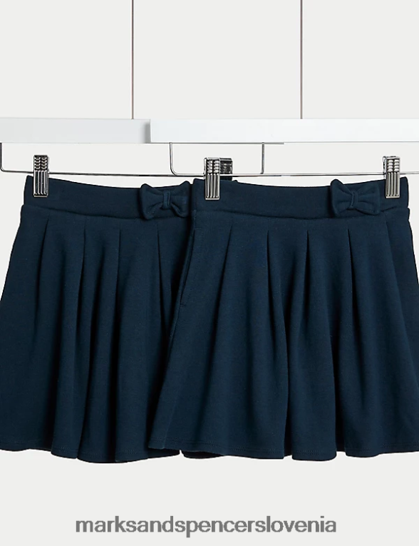 2pk šolska krila s pentljo iz džersija mornarica Marks & Spencer šolska uniforma otroci 6T8F6X9032