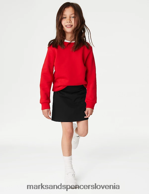 bombaž z raztegljivimi športnimi šolskimi hlačami Črna Marks & Spencer šolska uniforma otroci 6T8F6X9193