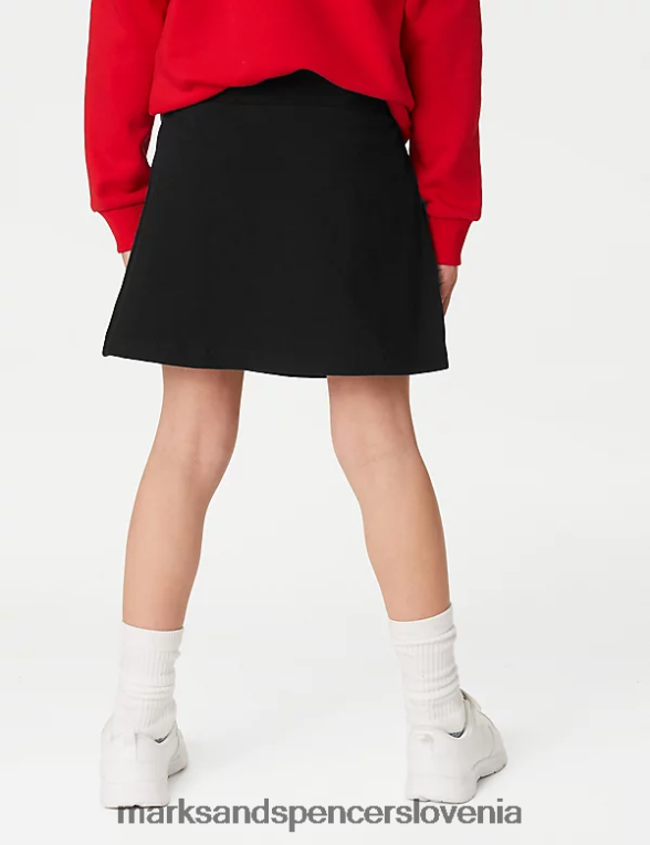 bombaž z raztegljivimi športnimi šolskimi hlačami Črna Marks & Spencer šolska uniforma otroci 6T8F6X9193